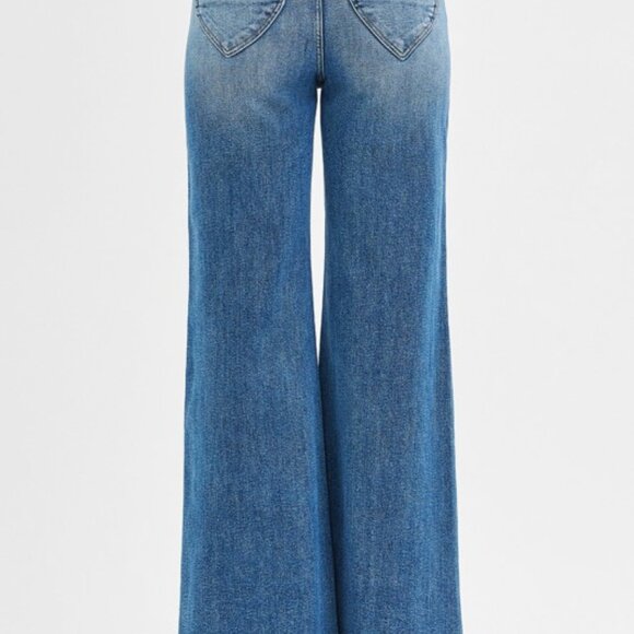 Women's Blue Heart Patch Jeans - Picture 5 of 8